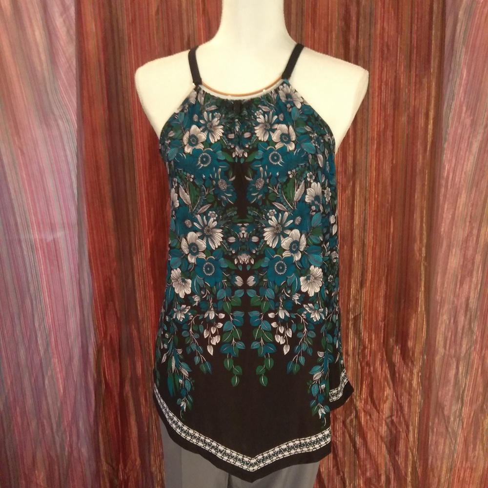 INC Blue Floral Top